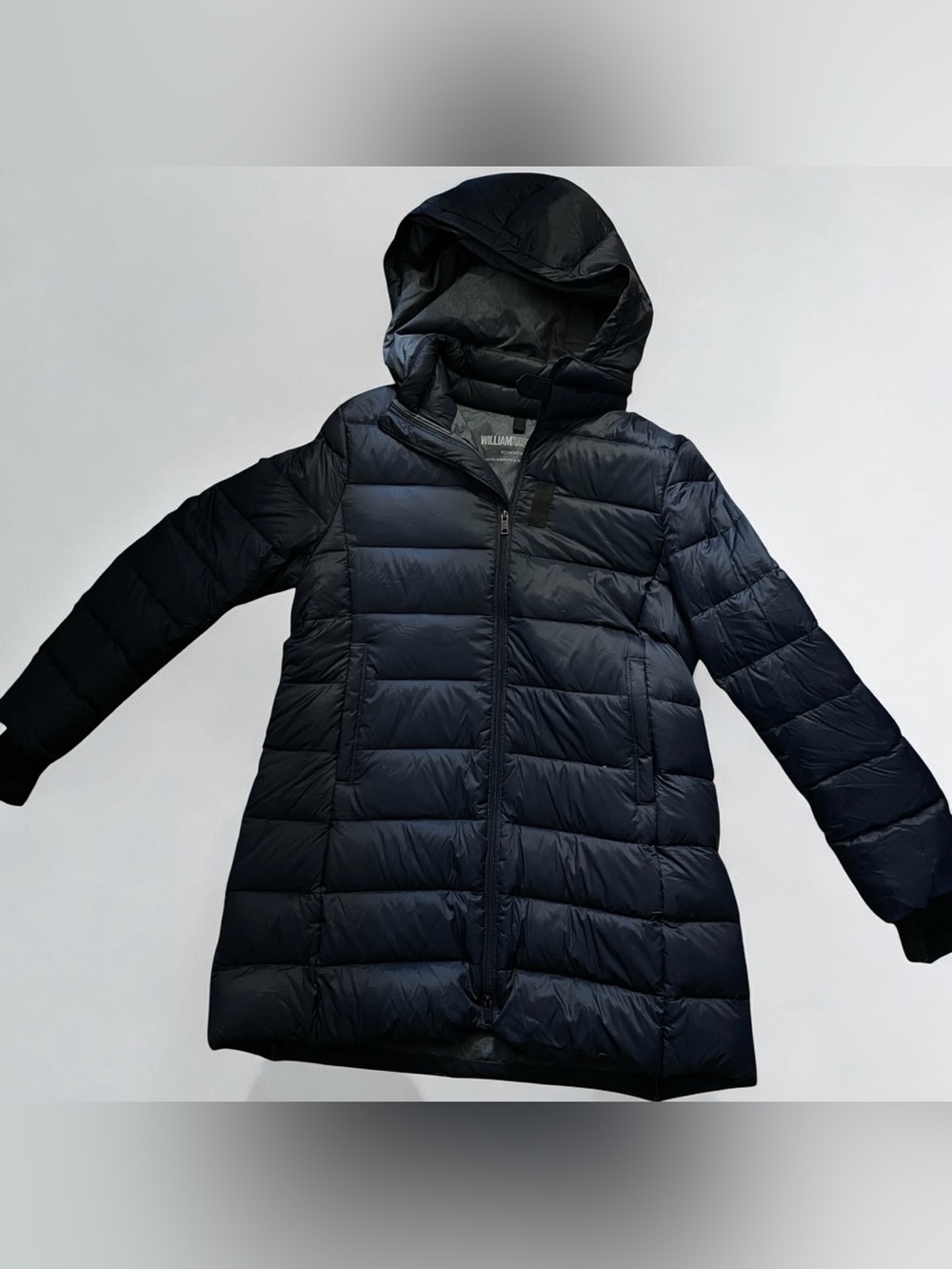 William Rast Navy Women's Black Quilted Hooded Puffer Coat - Size XL